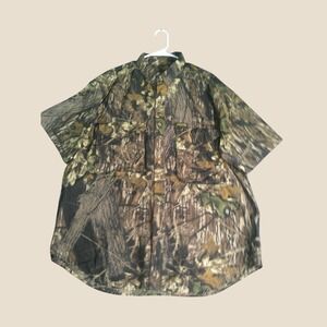 Remington Men's XL Mossy Oak Camo Short Sleeve Hunting Shirt Vented Tactical